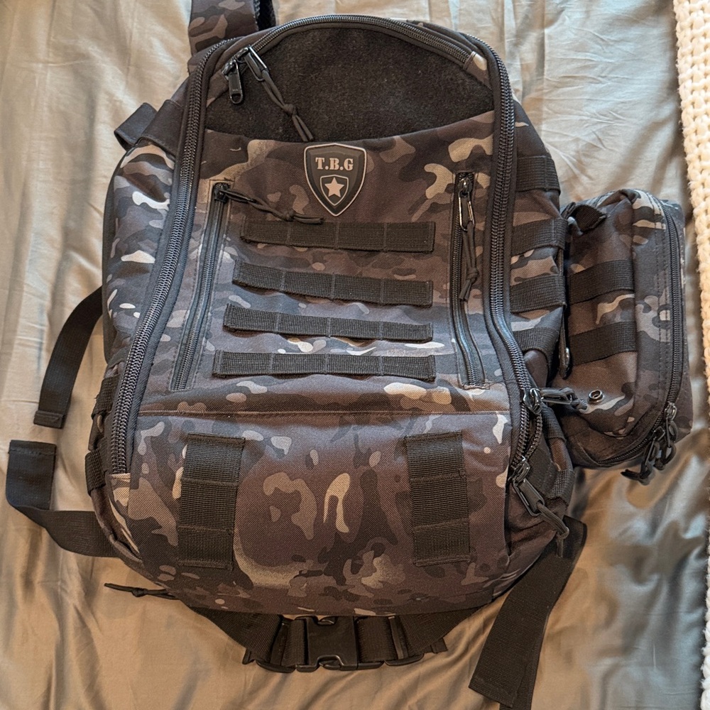 Black Camo Men's Tactical Baby Gear Backpack/Diaper Bag